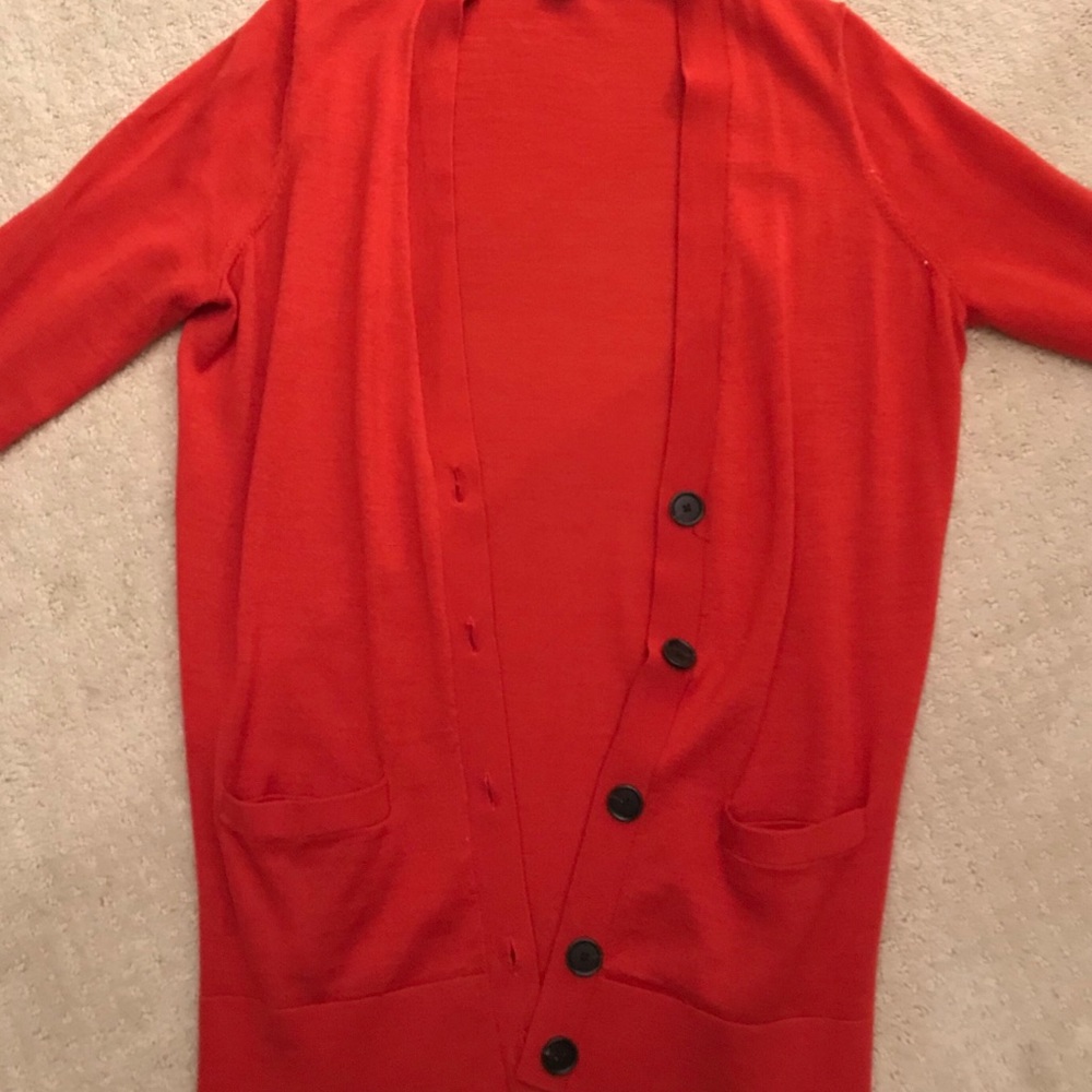 LOFT rust orange longer cardigan